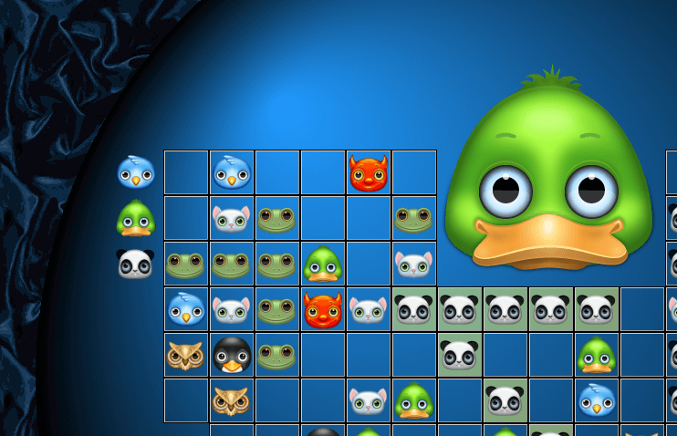 Une des phases du jeu Connectris